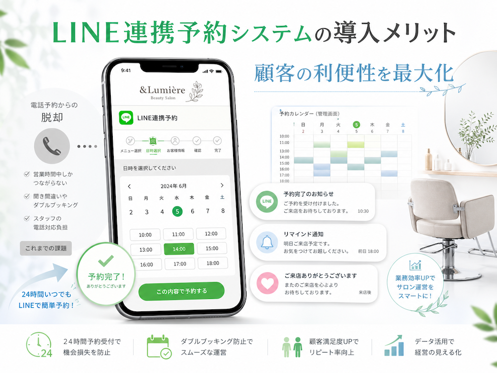 LINE連携予約システムの導入メリット：顧客の利便性を最大化