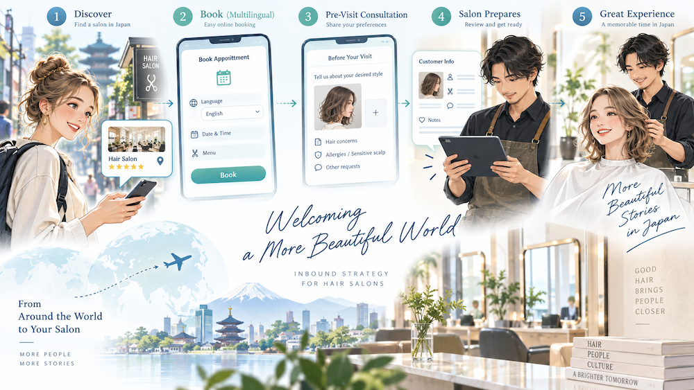 美容室のインバウンド対策｜外国人のお客様を受け入れるための予約・カウンセリング・顧客管理【2026年版】